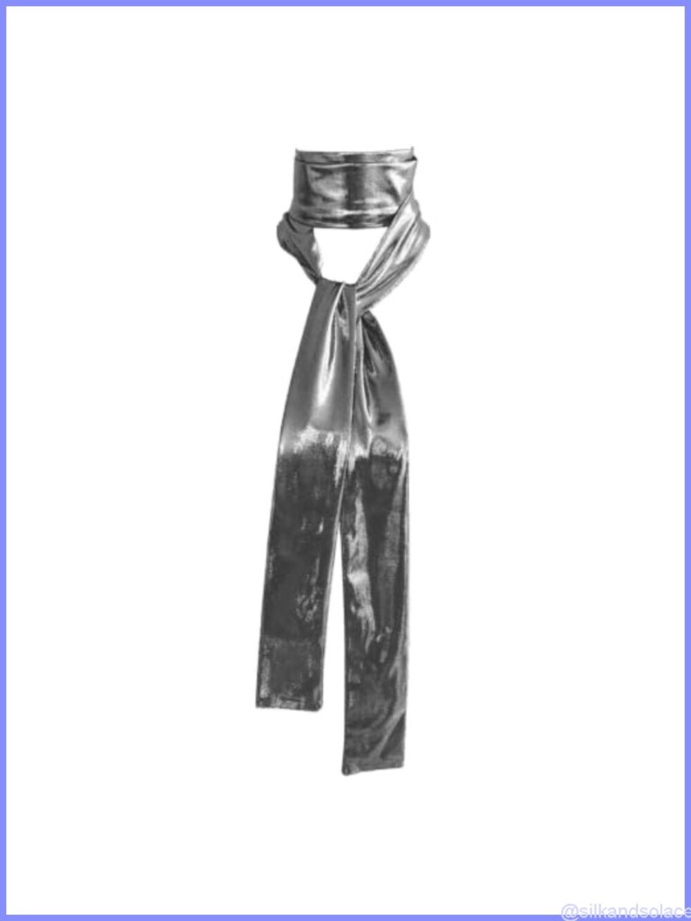 Women's Glossy Skinny Scarf Lightweight Polyester Neck Scarf